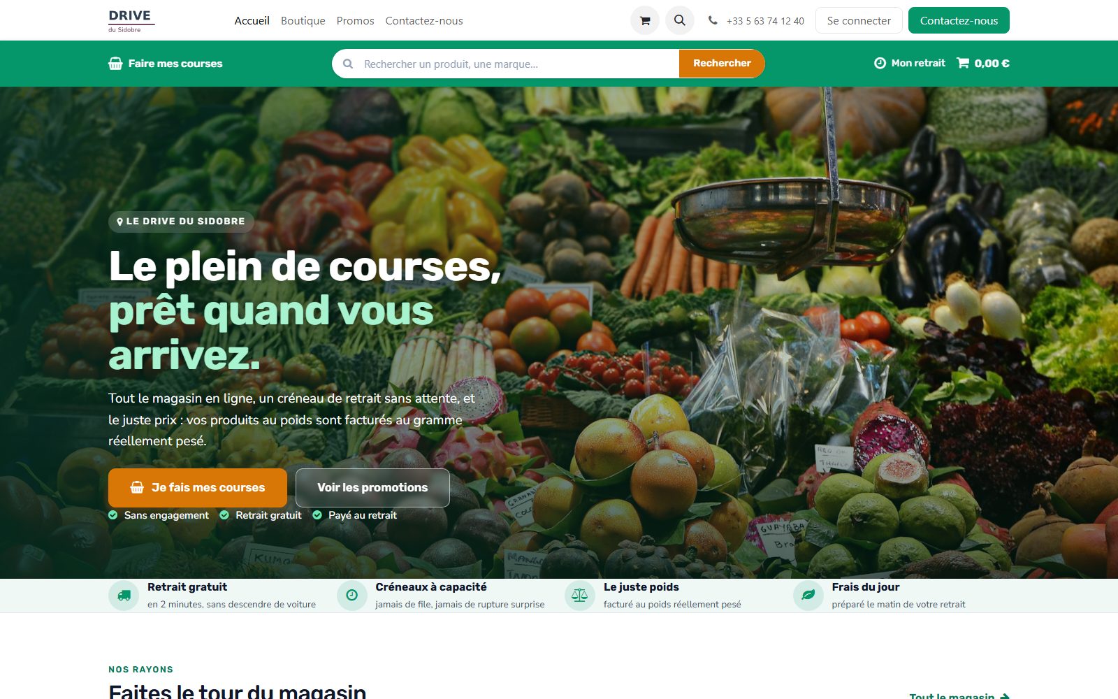 Logiciel de supérette — écran Accueil du drive